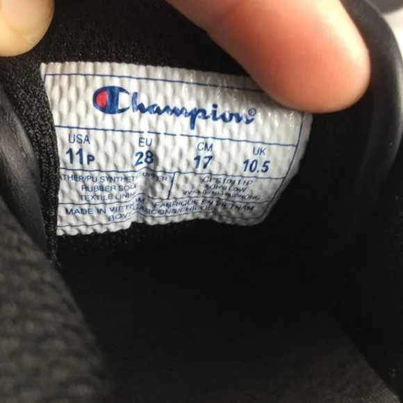 Champion Kids 3 On 3 Low Sneaker Black Size 11p
